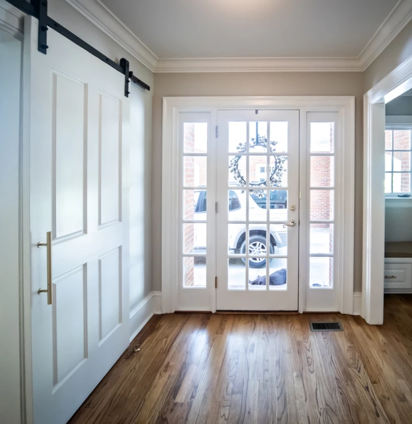 interior shot of a glass door