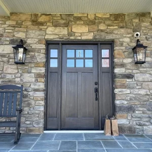 dark wood exterior door