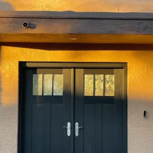 black exterior double doors