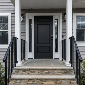 black exterior door