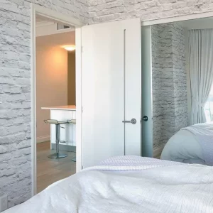 Open White Door in bedroom